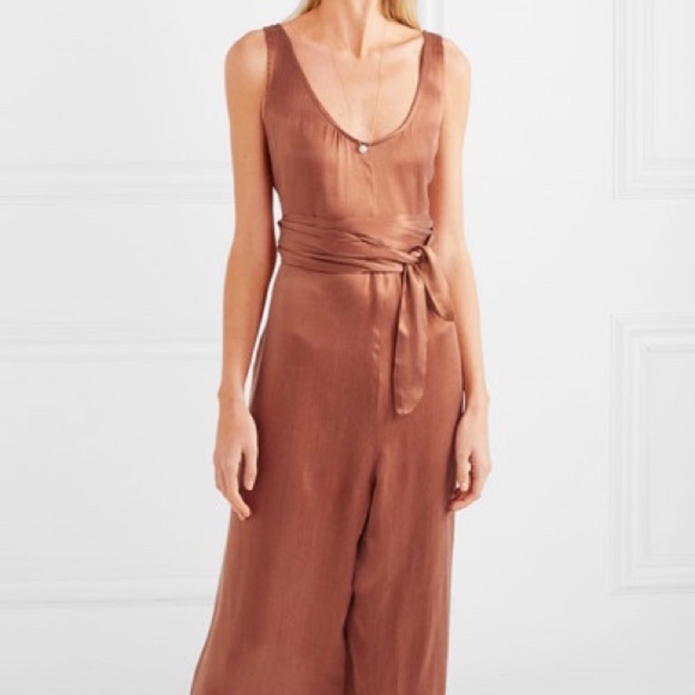 Hatch maternity crinkled wrap jumpsuit in bronze